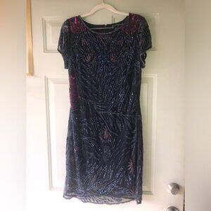 Pisarro Nights vintage 90’s rayon fully beaded dress size 12